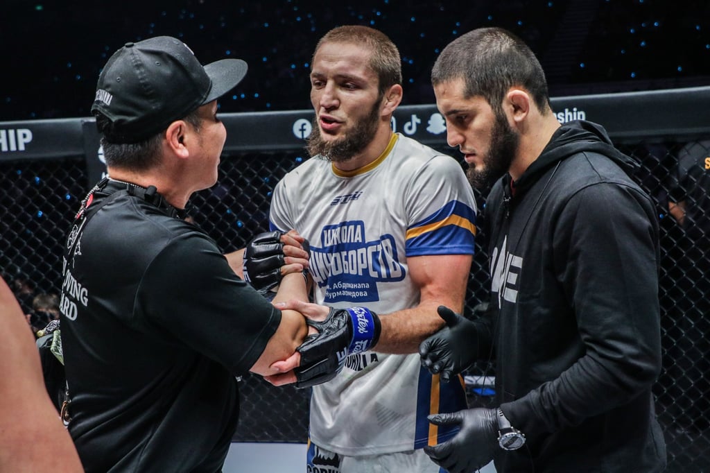 Lightweight contender Saygid Izagakhmaev (centre) could feature on ONE’s first card in Qatar.