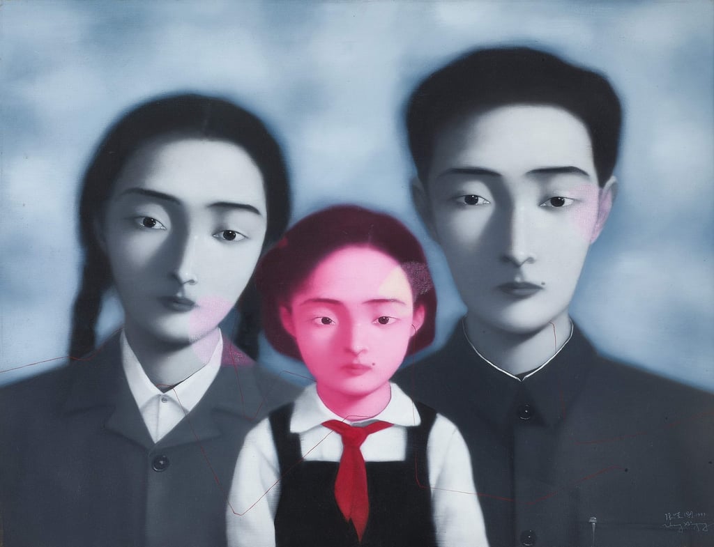 Zhang Xiaogang’s Bloodline – The Big Family No.1 1997, a rare work by the artist to come to auction, eclipsed its estimate to sell for HK$12.3 million (US$1.6 million) at Sotheby’s Hong Kong in autumn 2021. Photo: Sotheby’s