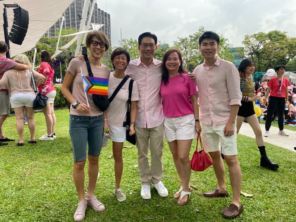 PAP’s Derrick Goh (middle) was one of five politicians at Pink Dot this year. Photo: Kimberly Lim