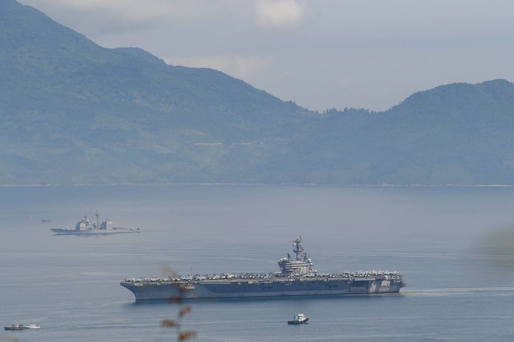 The USS Ronald Reagan is making a six-day port call in Da Nang, Vietnam. Photo: AFP The USS Ronald Reagan is making a six-day port call in Da Nang, Vietnam. Photo: AFP
