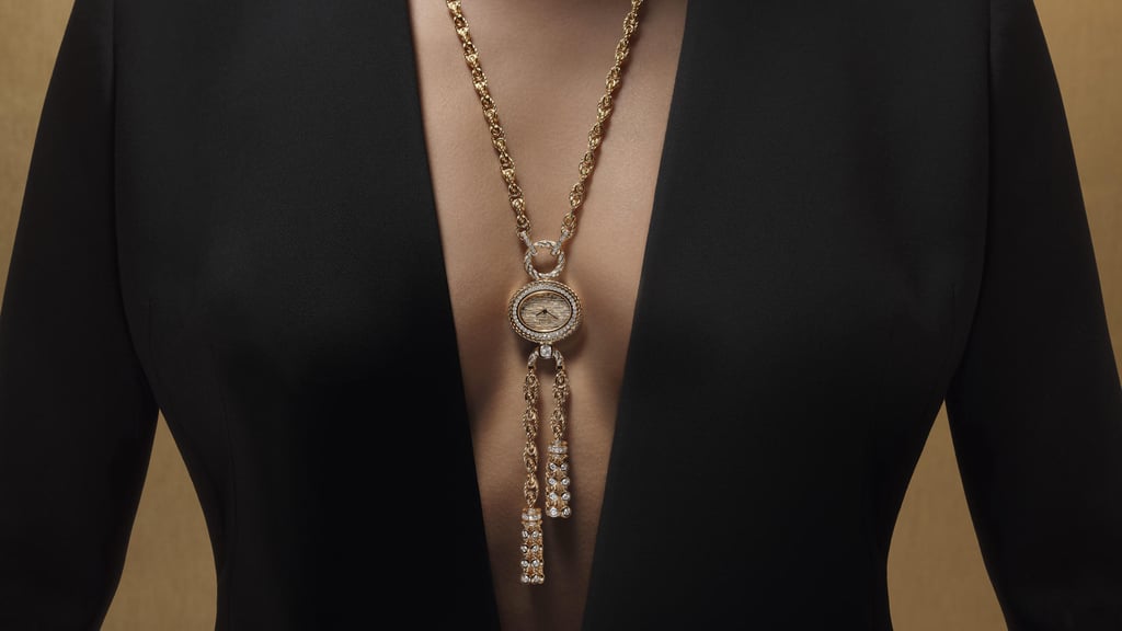 Piaget high jewellery sautoir watch in gold. Photo: Piaget Piaget high jewellery sautoir watch in gold. Photo: Piaget