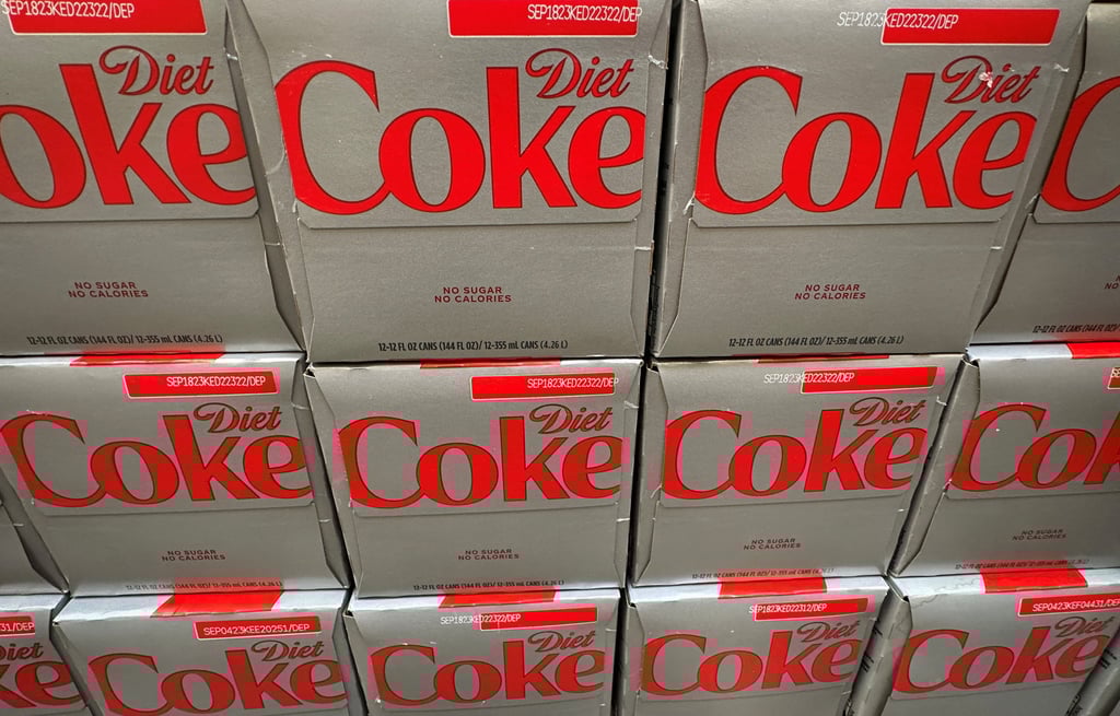 Packages of Diet Coke are seen on display at a market in New York City, New York. Photo: Reuters Packages of Diet Coke are seen on display at a market in New York City, New York. Photo: Reuters