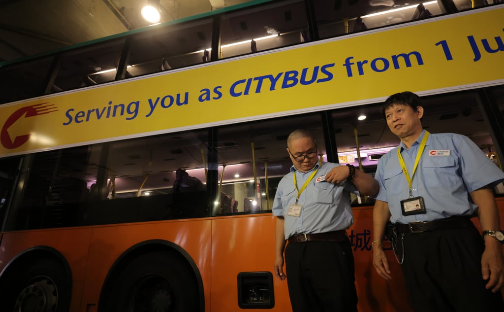 Citybus frontline staff wear new lanyards sporting new designs. Photo: Jelly Tse Citybus frontline staff wear new lanyards sporting new designs. Photo: Jelly Tse