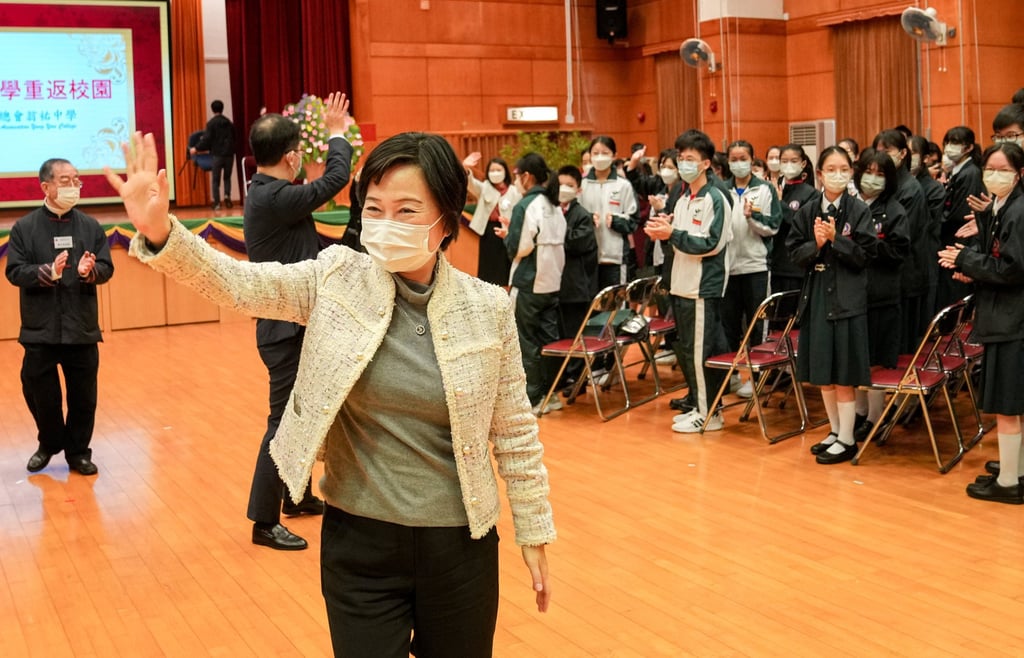 Secretary for Education Christine Choi says students and teachers should be made aware of what is required of them under the new patriotic bill. Photo: Sam Tsang