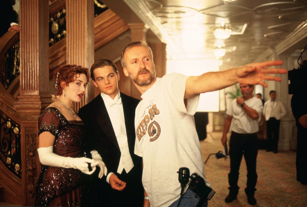 James Cameron (right) with his leads, Kate Winslet and Leonardo DiCaprio on the set of Titanic. Photo: TNS James Cameron (right) with his leads, Kate Winslet and Leonardo DiCaprio on the set of Titanic. Photo: TNS