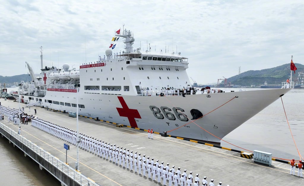 The Peace Ark will visit Kiribati, the Solomon Islands, Tonga, Vanuatu and East Timor. Photo: Weibo