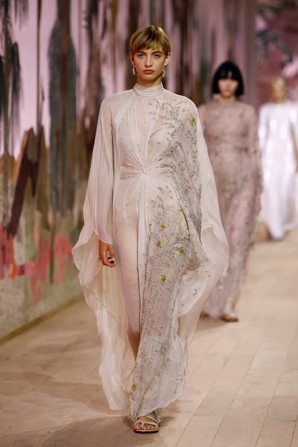 Models shimmered and sparkled at the Dior show on Monday. Photo: Reuters