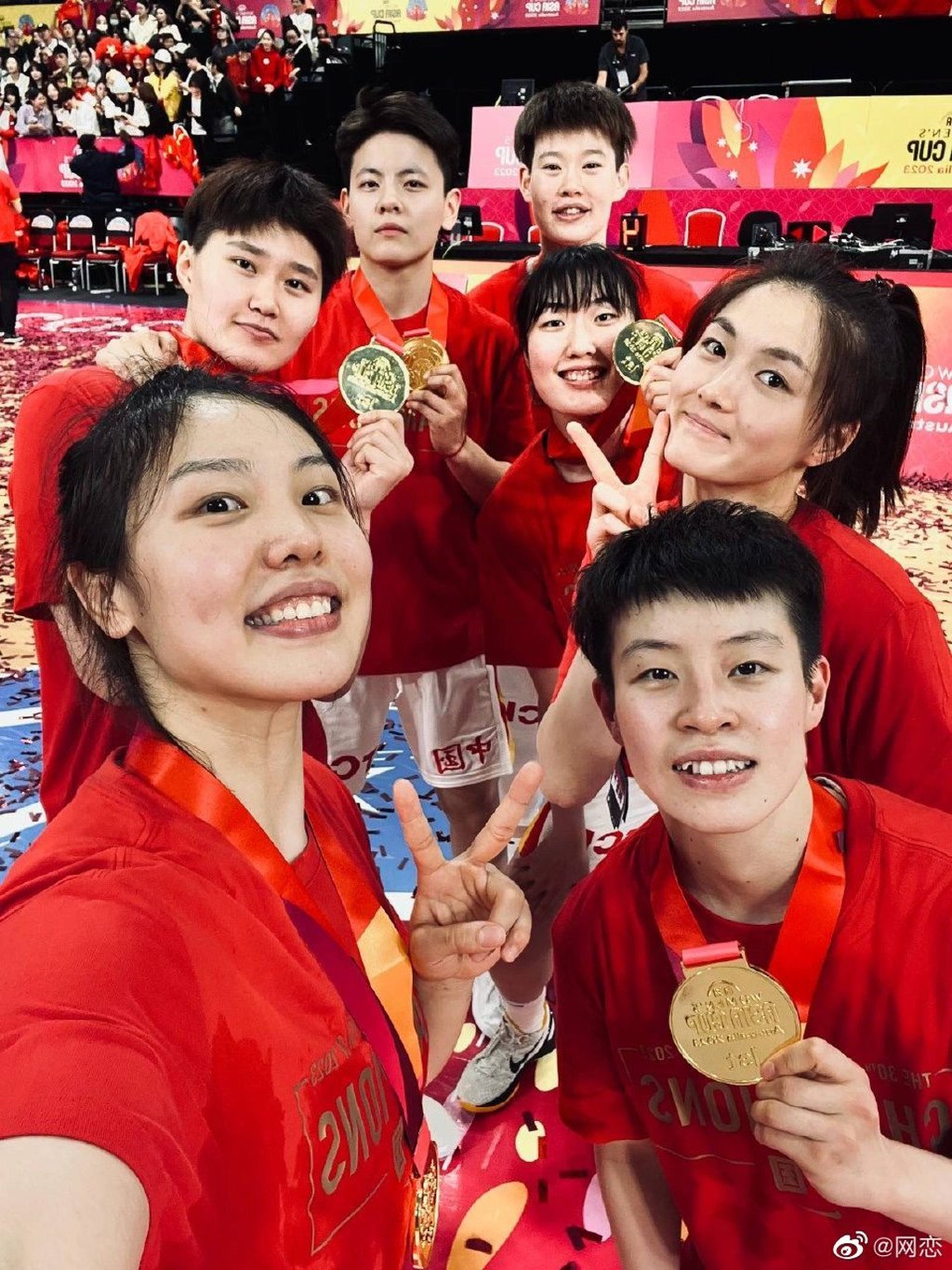 China’s women’s basketball stars take a group selfie after winning the Fiba Asia Cup in Australia. Photo: Weibo China’s women’s basketball stars take a group selfie after winning the Fiba Asia Cup in Australia. Photo: Weibo