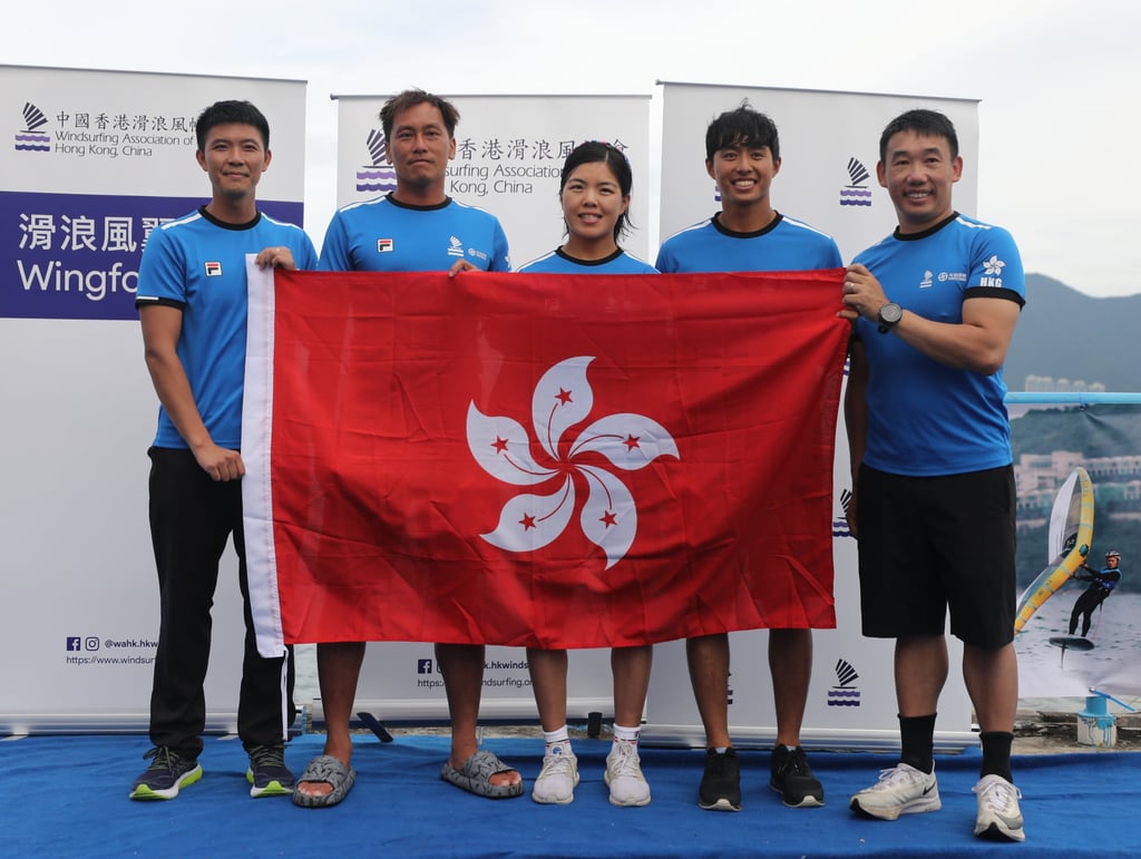 From left, association chief Chow Ngai-man with Ho, Chan, Kikabhoy and manager Yu Wing-ho. Photo: Xiaomei Chen From left, association chief Chow Ngai-man with Ho, Chan, Kikabhoy and manager Yu Wing-ho. Photo: Xiaomei Chen
