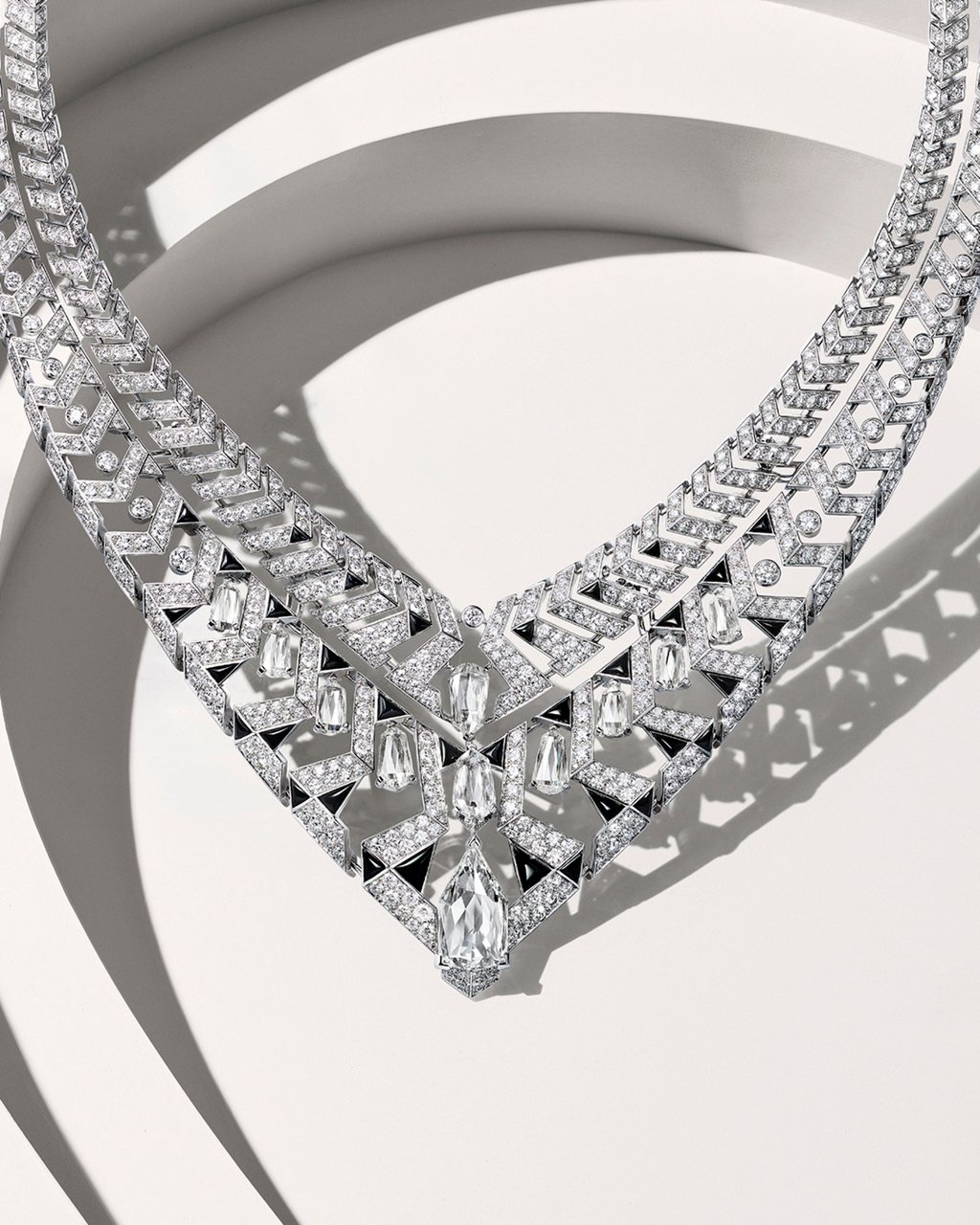 Cartier Claustra necklace in platinum, onyx and diamonds. Photo: Handout