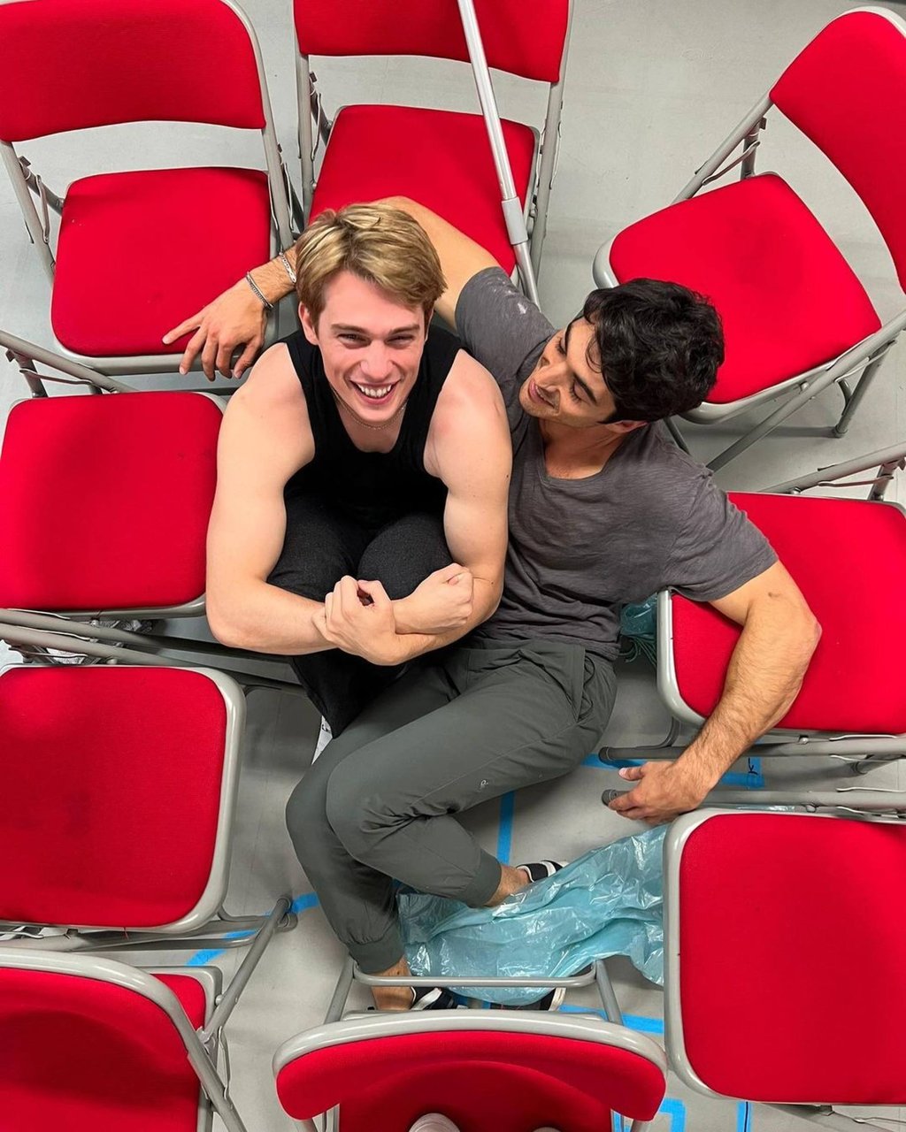 Taylor Zakhar Perez and Nicholas Galitzine star in upcoming Amazon Studios film Red, White & Royal Blue. Photo: @nicholasgalitzine/Instagram