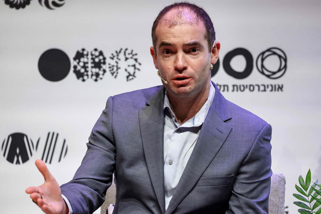 Ilya Sutskever, Russian Israeli-Canadian computer scientist and co-founder and chief scientist of OpenAI, speaks at Tel Aviv University on June 5, 2023. Photo: AFP