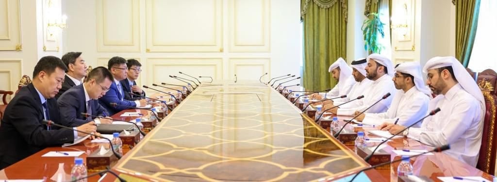 Zhai Jun, China’s special envoy on Middle East affairs, meets Qatari State Minister Mohammed bin Abdulaziz al-Khulaifi in Doha on Tuesday. Photo: Weibo