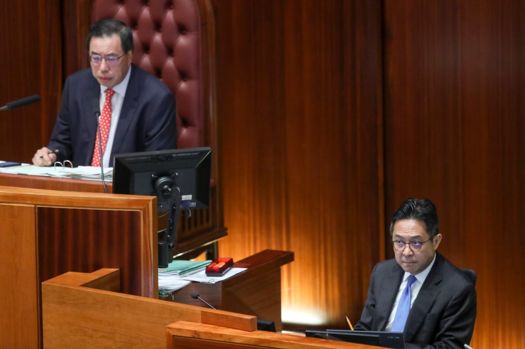 Legco president Andrew Leung (left) and secretary general of the secretariat Kenneth Chen in 2019. Photo: Sam Tsang