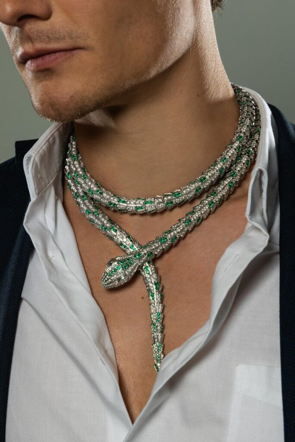 Bulgari Serpenti Necklace with Emeralds and Diamonds, auctioned by Sotheby’s in February for US830,000. Photo: Bulgari Bulgari Serpenti Necklace with Emeralds and Diamonds, auctioned by Sotheby’s in February for US830,000. Photo: Bulgari