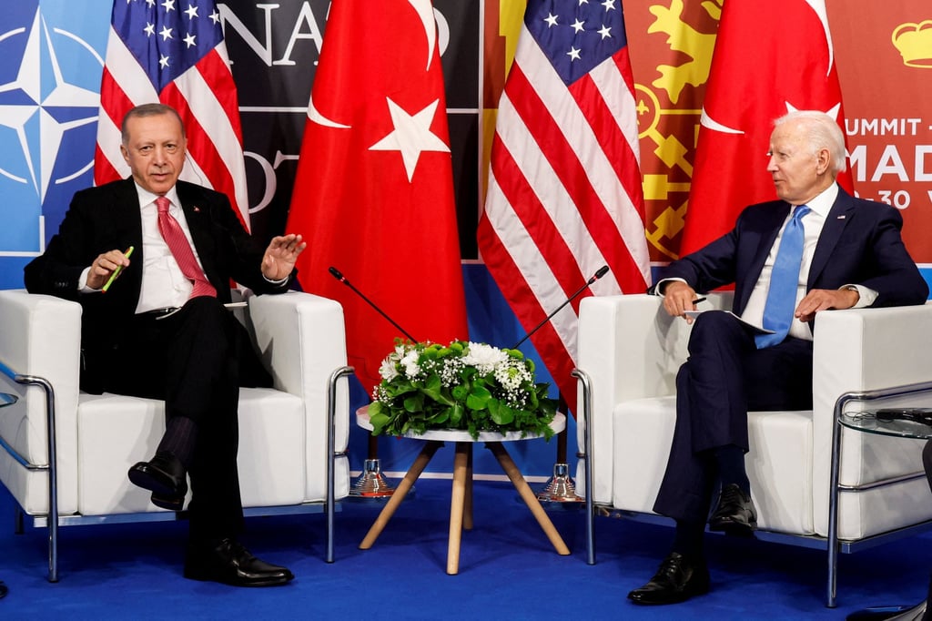 US President Joe Biden and Turkish President Recep Tayyip Erdogan meeting in 2022. File photo: Reuters