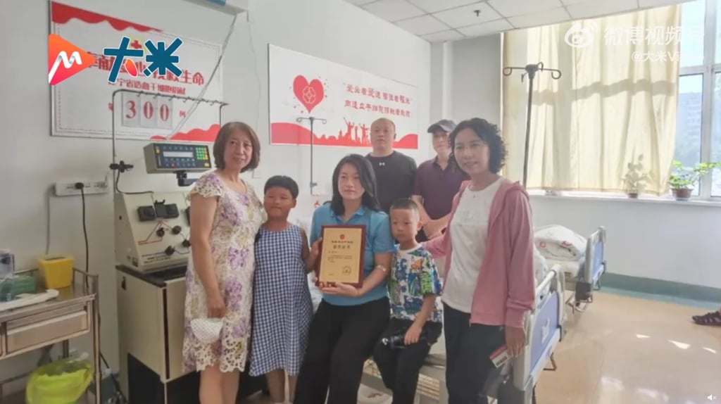 Mainland social media observers have been inspired by Tan’s commitment to overcoming the challenges her anaemia poses so she can save a boy she has never met. Photo: Weibo Mainland social media observers have been inspired by Tan’s commitment to overcoming the challenges her anaemia poses so she can save a boy she has never met. Photo: Weibo