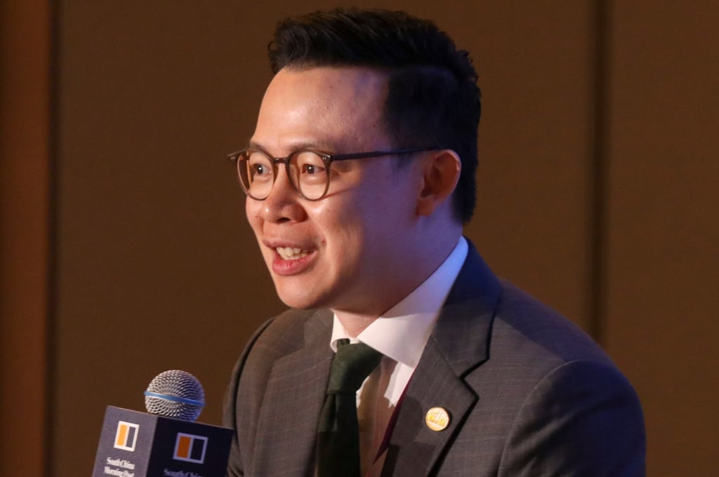 Tan Ee Sin, EY’s climate change and sustainability services partner for Hong Kong and Macau, speaks at the Redefining Hong Kong conference hosted by SCMP in Admiralty on June 29, 2023. Photo: Xiaomei Chen