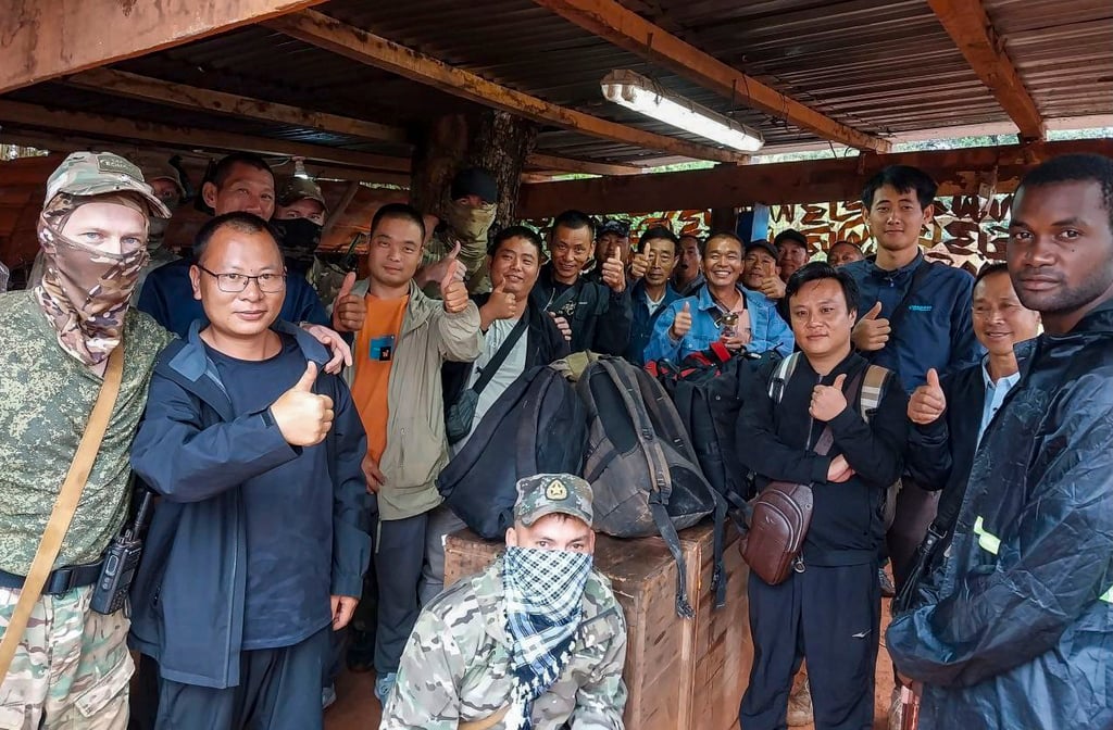 The rescued Chinese miners sought refuge in a nearby jungle where Wagner fighters found and evacuated them, according to the Russian-based paramilitary group. Photo: Wagner Group The rescued Chinese miners sought refuge in a nearby jungle where Wagner fighters found and evacuated them, according to the Russian-based paramilitary group. Photo: Wagner Group