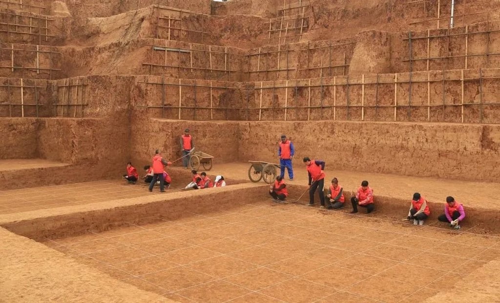 The prehistoric Yeyuan site, in the Nanluo River valley in China’s Shaanxi province, has 36 layers of sediment, stretching back more than a million years. Photo: Shaanxi Provincial Cultural Relics Bureau