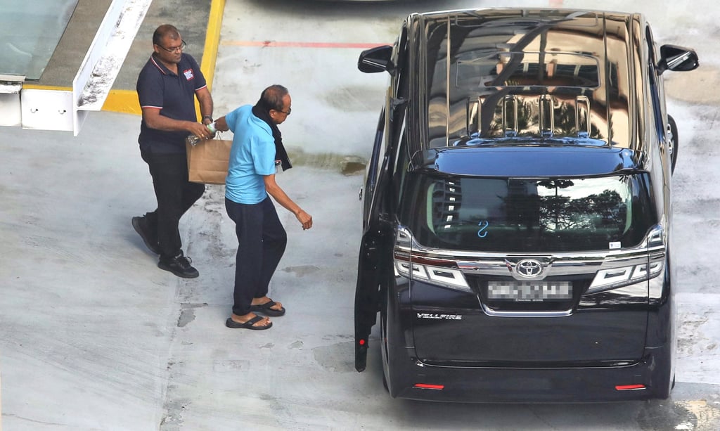 Property tycoon Ong Beng Seng walks out of the Corrupt Practices Investigation Bureau headquarters in Singapore on July 12. Photo: Lianhe Zaobao via Reuters