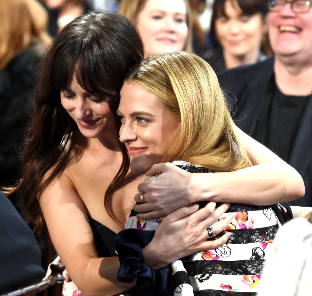 Dakota Johnson and Riley Keough during the Film Independent Spirit Awards in February 2019, in Santa Monica, California. Photo: Getty Images