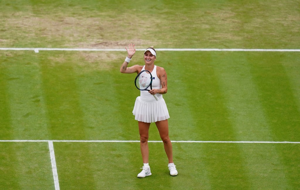 Czech tennis player Marketa Vondrousova waves to the crowd after beating Elina Svitolina. Photo: DPA Czech tennis player Marketa Vondrousova waves to the crowd after beating Elina Svitolina. Photo: DPA
