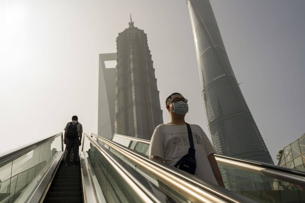 Pudong’s Lujiazui Financial District in Shanghai, pictured on June 21, 2023. The amount of available premium office space in the city is set to nearly double in the second half of the year, according to CBRE. Photo: Bloomberg