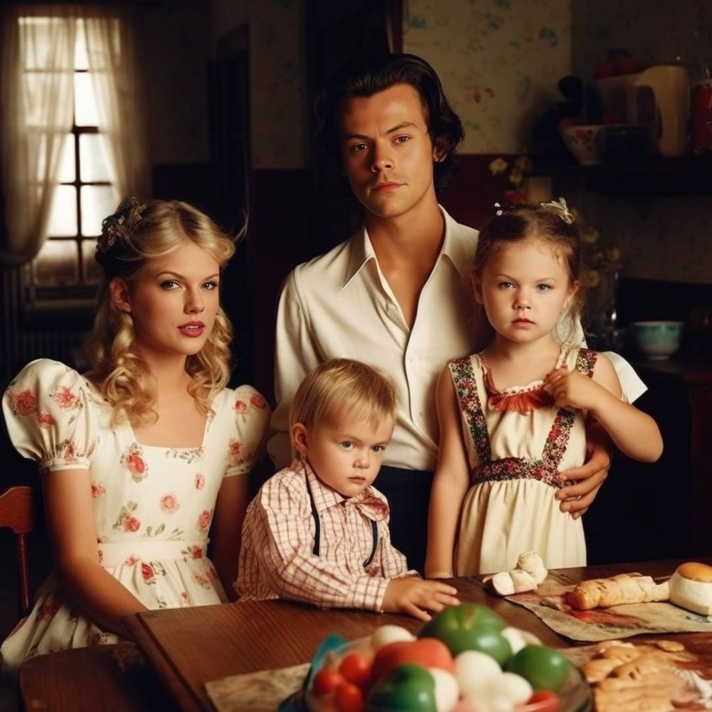 Australian AI artist Jeremy Pomeroy’s series Celebrity What Ifs featured Harry Styles and Taylor Swift’s imaginary family. Photo: @mrpomeroyj_ai/Instagram Australian AI artist Jeremy Pomeroy’s series Celebrity What Ifs featured Harry Styles and Taylor Swift’s imaginary family. Photo: @mrpomeroyj_ai/Instagram