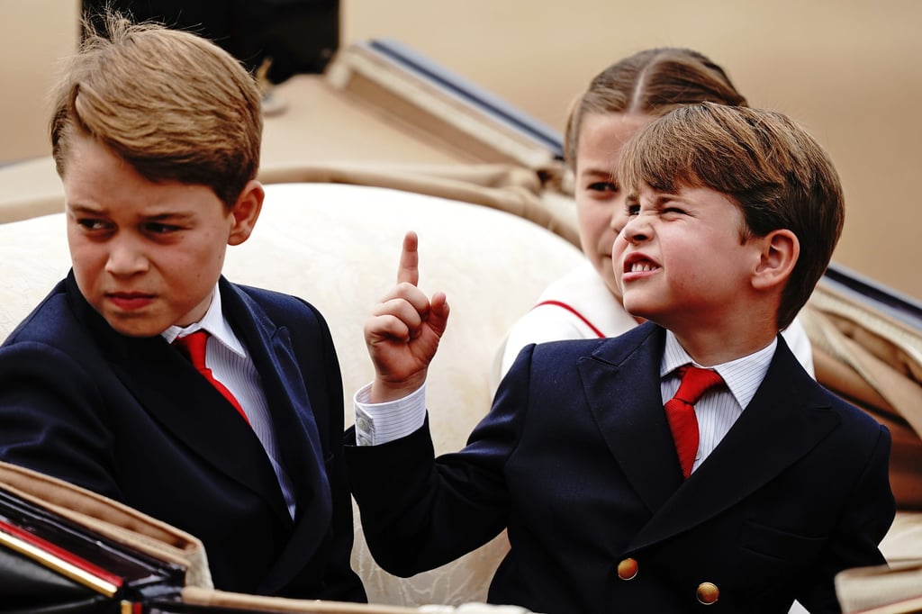 Prince George, Prince Louis and Princess Charlotte are pictured during the Trooping the Colour parade, on June 17. Photo: DPA Prince George, Prince Louis and Princess Charlotte are pictured during the Trooping the Colour parade, on June 17. Photo: DPA