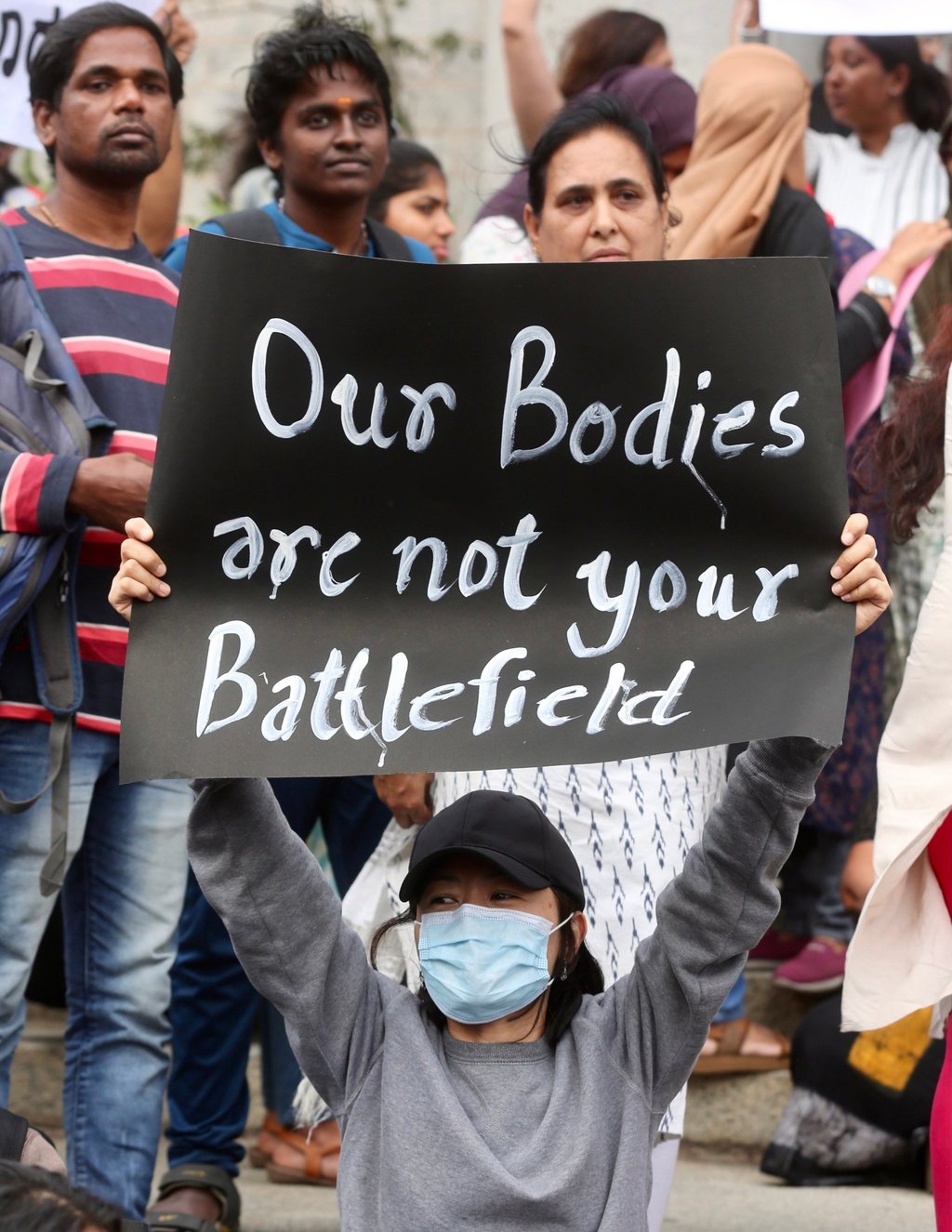 In Bangalore, Members of NGO protest against the ongoing violence in Manipur state. Photo: EPA-EFE In Bangalore, Members of NGO protest against the ongoing violence in Manipur state. Photo: EPA-EFE