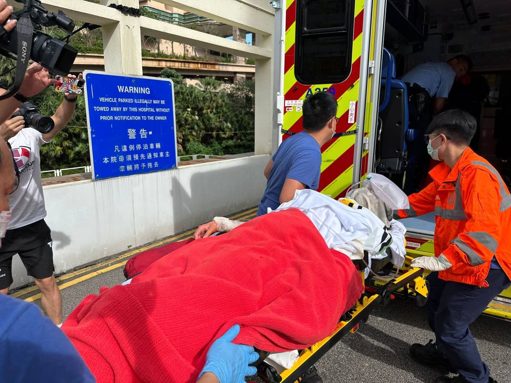One of the sisters is rushed to hospital. Photo: Handout One of the sisters is rushed to hospital. Photo: Handout