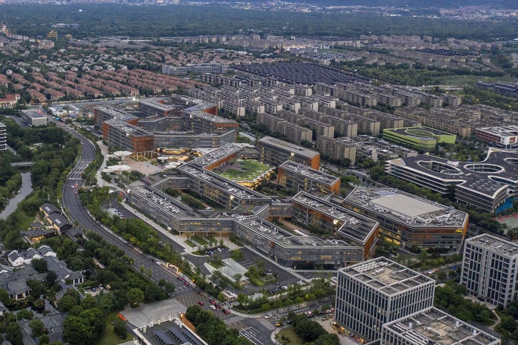 Alibaba Group Holding’s main campus and surrounding neighbourhoods in Hangzhou, capital of eastern Zhejiang province. Photo: Bloomberg Alibaba Group Holding’s main campus and surrounding neighbourhoods in Hangzhou, capital of eastern Zhejiang province. Photo: Bloomberg