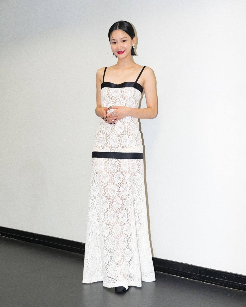 Angela Yuen wore a Chanel white and black lace dress at the Hong Kong Film Awards in 2023. Photo: @angela.yuen/Instagram