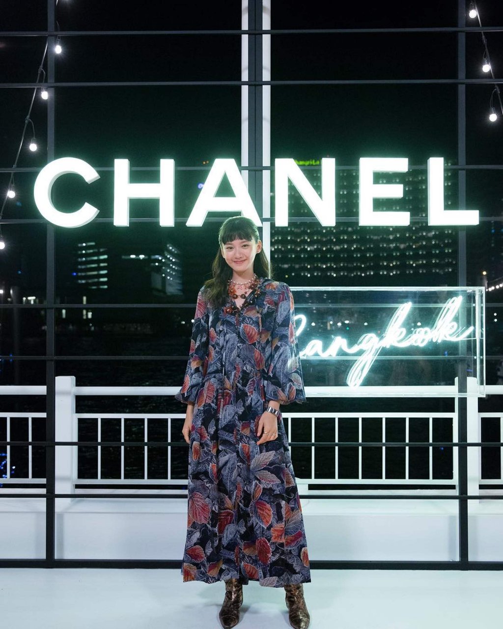 Angela Yuen wore a Chanel dress with a candy-coloured palette to the La Pausa cruise show. Photo: @angela.yuen/Instagram