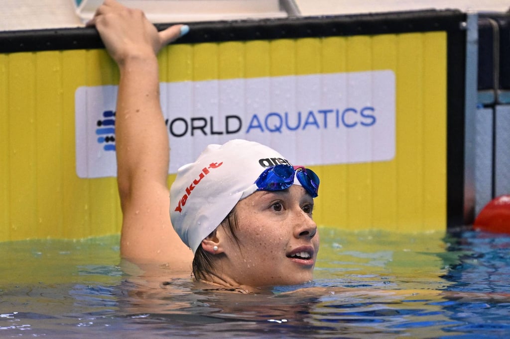Siobhan Haughey realises she is out of the medals after finishing fourth in the 200m freestyle final. Photo: AFP