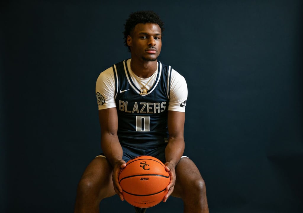 Bronny James is a leading prospect in US high school basketball. Photo: Los Angeles Times