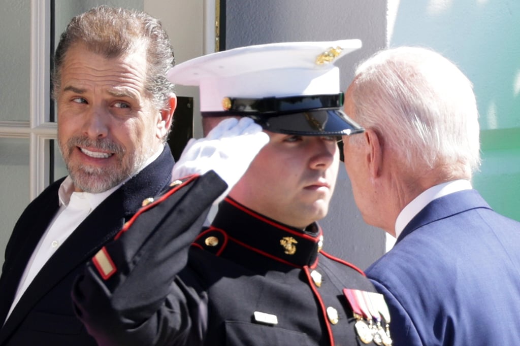 US President Joe Biden and his son Hunter Biden (left) attend the annual Easter Egg Roll on the South Lawn of the White House in April. Photo: TNS US President Joe Biden and his son Hunter Biden (left) attend the annual Easter Egg Roll on the South Lawn of the White House in April. Photo: TNS
