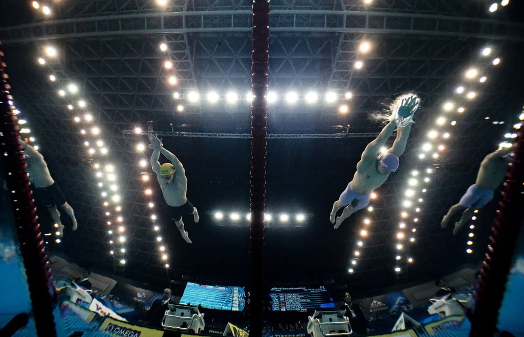 Swimmers compete during the final of the 200m breaststroke at the World Aquatics Championships. Photo: Xinhua Swimmers compete during the final of the 200m breaststroke at the World Aquatics Championships. Photo: Xinhua