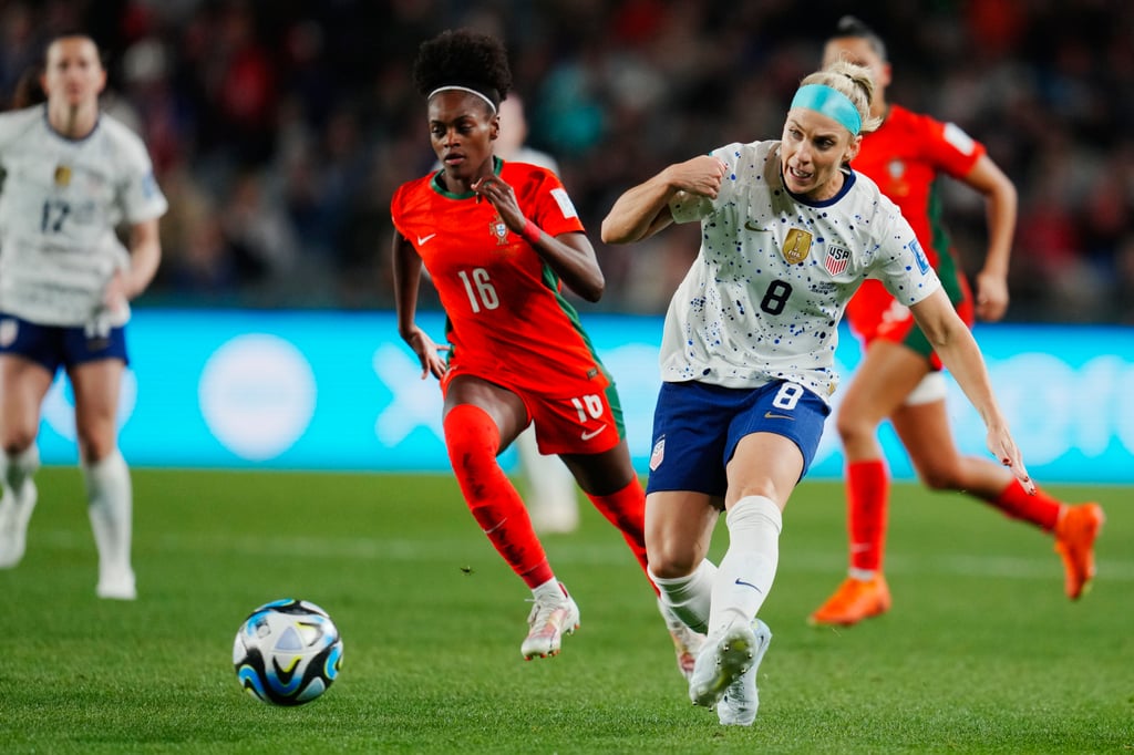 United States’ Julie Ertz (right) kicks the ball away Portugal during the Women’s World Cup match. Photo: AP