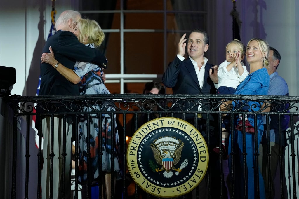 President Joe Biden, first lady Jill Biden, Hunter Biden, his son Beau Biden and wife Melissa Cohen. Photo: AP President Joe Biden, first lady Jill Biden, Hunter Biden, his son Beau Biden and wife Melissa Cohen. Photo: AP