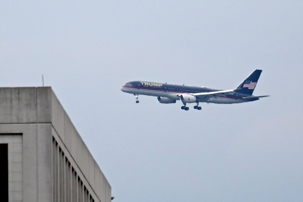 ‘Trump Force One’ landing at Ronald Reagan Washington National Airport. Photo: AFP