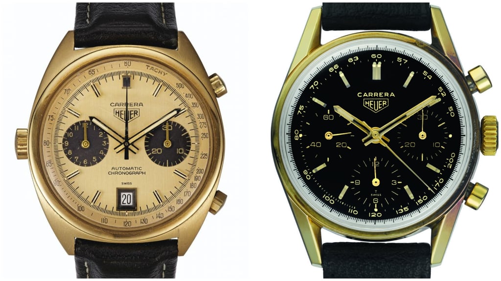 Two of the three Heuer Carreras that Ryan Gosling’s Ken wore in Barbie. Photos: Handout