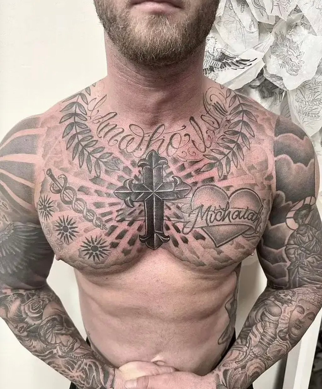 Chet Hanks’ last image on his Instagram, of his chest tattoos. Photo: Handout Chet Hanks’ last image on his Instagram, of his chest tattoos. Photo: Handout