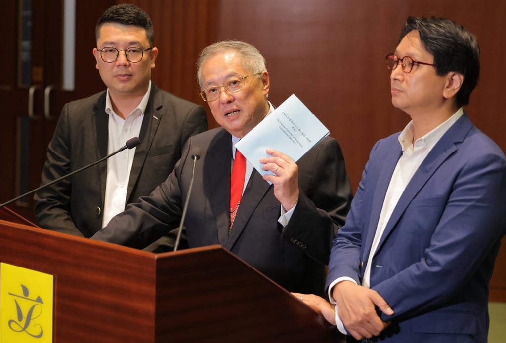 (From left) Lawmakers Edward Lau, Tommy Cheung and Bill Tang, who initiated the private members’ bill to reform the CUHK council. Photo: Jelly Tse (From left) Lawmakers Edward Lau, Tommy Cheung and Bill Tang, who initiated the private members’ bill to reform the CUHK council. Photo: Jelly Tse