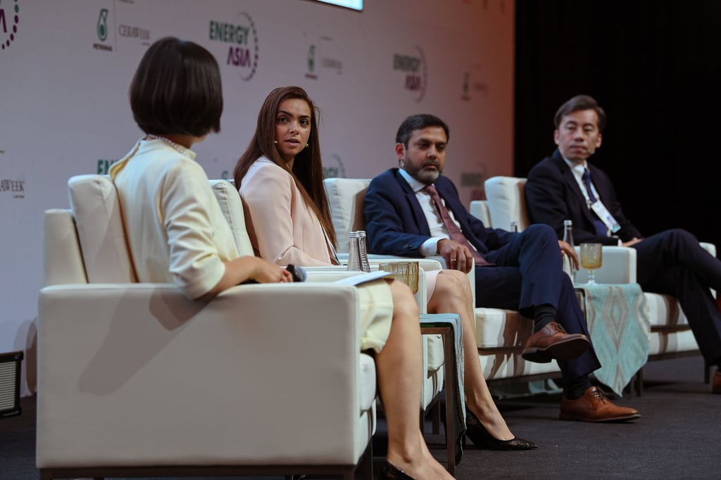 Dr Enass Abo-Hamed (second from left), co-founder and CEO of H2Go Power, takes part in one of the many panel discussions presented during Energy Asia 2023 in Kuala Lumpur.