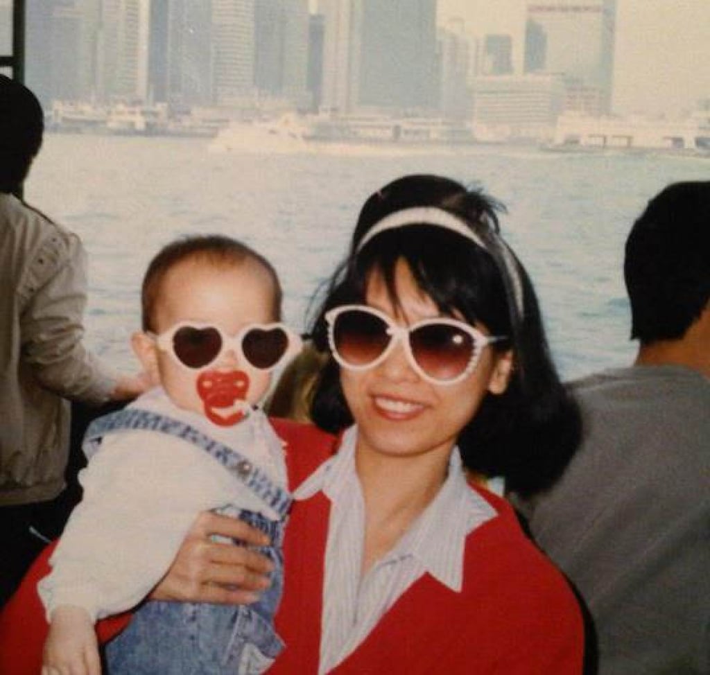 Belinda Esterhammer as a baby with her mother in Hong Kong. Photo: courtesy of Belinda Esterhammer