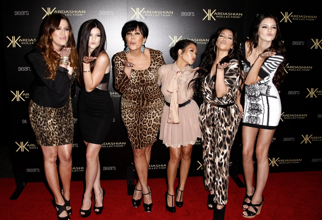 From left, Khloé Kardashian, Kylie Jenner, Kris Jenner, Kourtney Kardashian, Kim Kardashian and Kendall Jenner arrive at the Kardashian Kollection launch party in Los Angeles, in 2011. Photo: AP