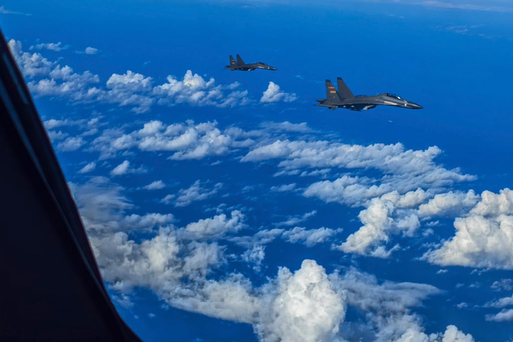 People’s Liberation Army fighter jets during combat training exercises over the Taiwan Strait after then-US House Speaker Nancy Pelosi visited Taipei last August. Photo: Xinhua via AP People’s Liberation Army fighter jets during combat training exercises over the Taiwan Strait after then-US House Speaker Nancy Pelosi visited Taipei last August. Photo: Xinhua via AP