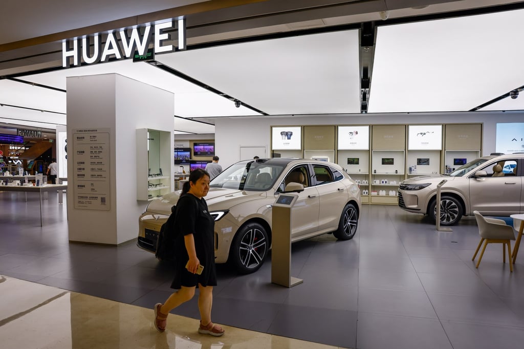 A Huawei AITO M5 SUV at a showroom in Beijing, China. Photo: EPA-EFE A Huawei AITO M5 SUV at a showroom in Beijing, China. Photo: EPA-EFE
